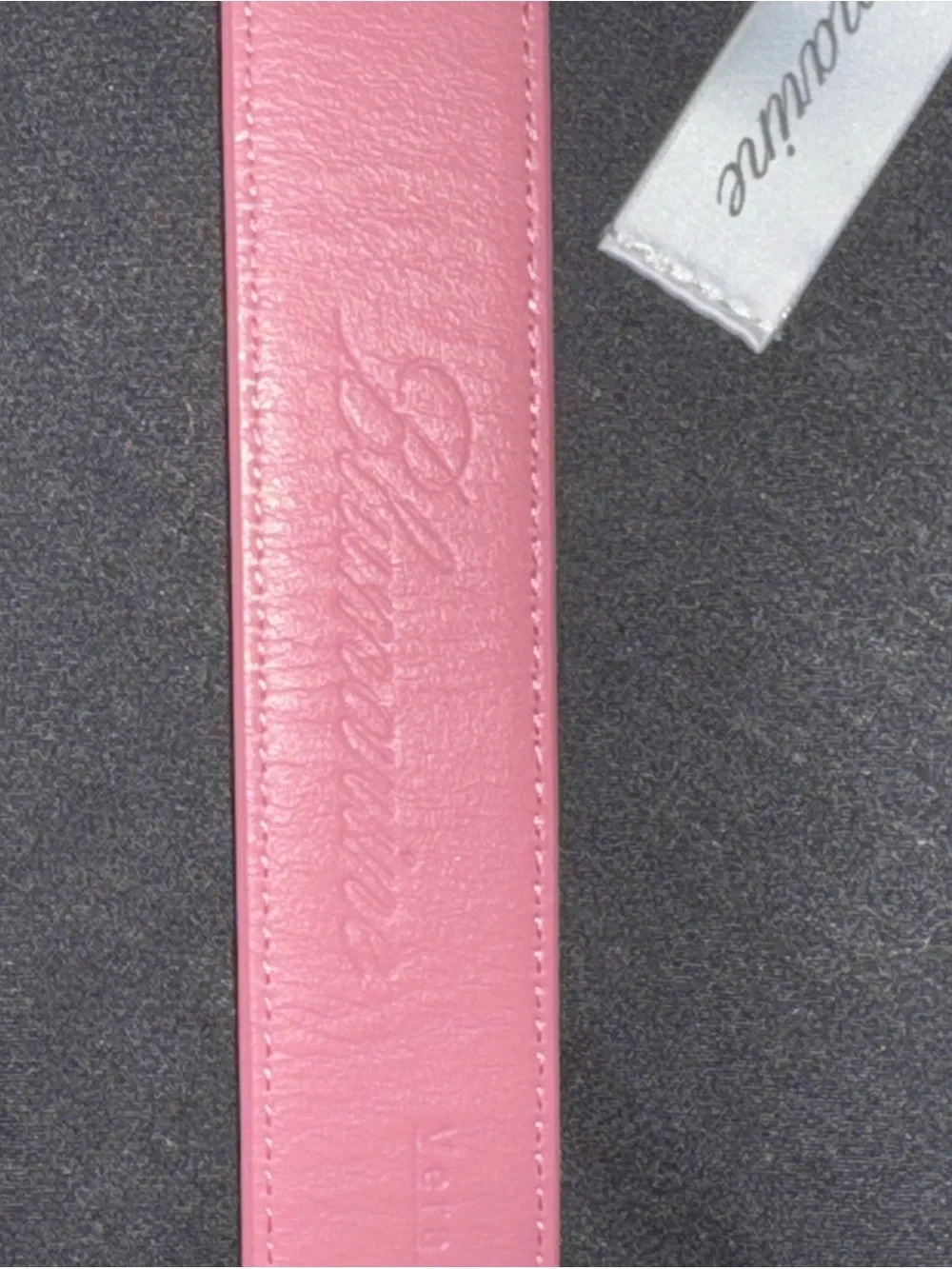 Blumarine Pink Leather Belt with Gold Logo Buckle